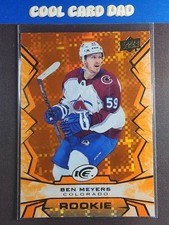 2022-23 UD Ice Hockey #132 Ben Meyers Orange Parallel Rookie Avalanche