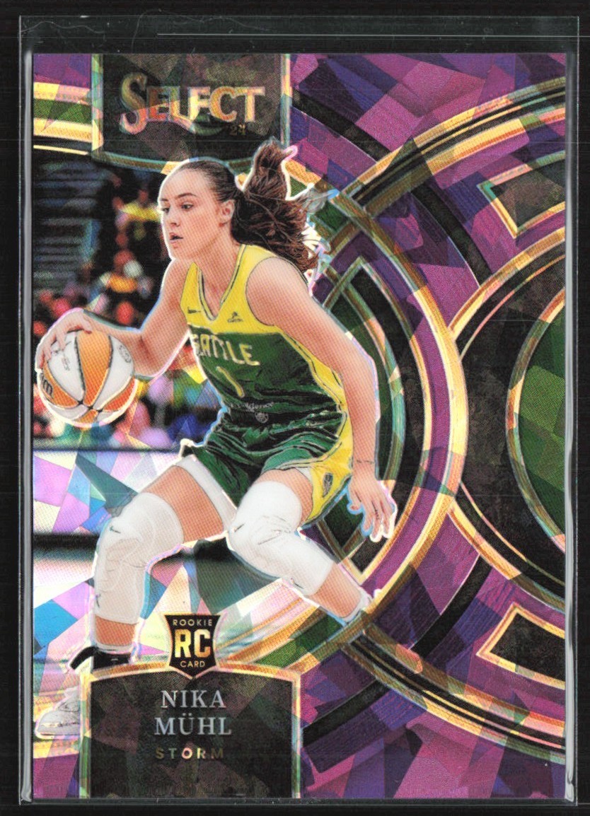 Nika Muhl 2024-25 Panini Select WNBA Purple Cracked Ice RC /149 #162 Seattle