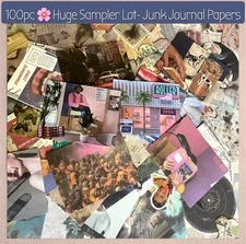 100pc ✿ HUGE Vintage Mystery Scrapbook Ephemera Pack – Mixed Junk Journal Kit