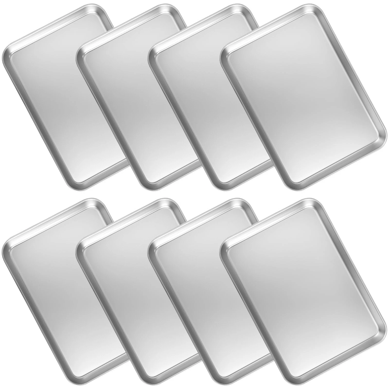 6 Pack Baking Sheet Stainless Steel, 8 x 5 Inch Small Baking Sheets, Rectangl...