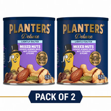 Planters Mixed Nuts, Lightly Salted Deluxe Mixed Nuts, 15.25 Ounce, 2 Pack