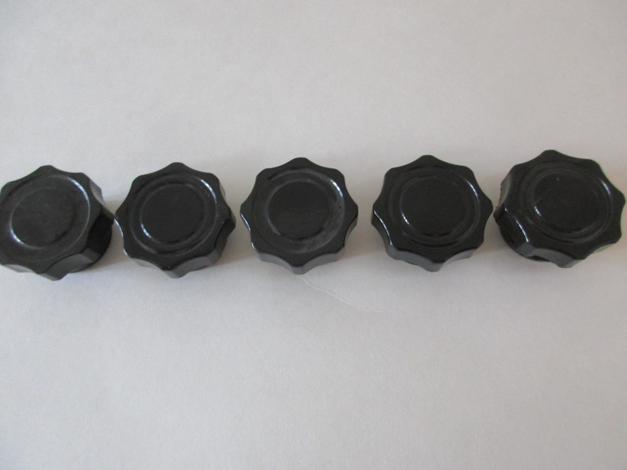 5x Daka Ware Control KNOB Set Screw 1/4 Shaft Dial 1-1/8" Dia Bakelite HAM #2200