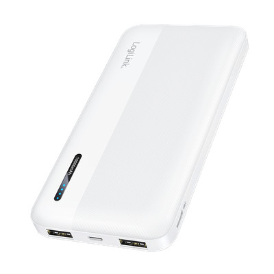Powerbank 10.000mAh 2x USB-A USB-C Schnelllader Akku Batterie Zusatzakku weiß