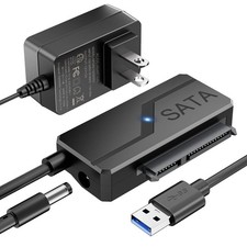 SATA to USB Adapter with Power, USB 3.0 to SATA III Internal Hard Drive Reader f