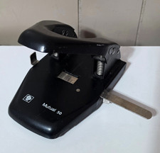 Mutual Model 50 Heavy Duty 2-Hole Paper Punch, Black Metal Adjustable Guide
