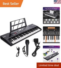 61 keys keyboard piano, Electronic Digital Piano with Built-In Speaker Microp...