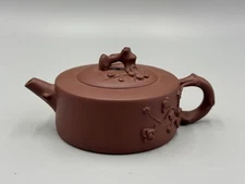 Vintage 20th c. Chinese Yixing Zisha Clay Handmade Plum bossom Teapot 5 1/2''