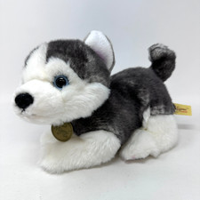 Aurora Siberian Husky Plush Miyoni Tots Stuffed Animal Gray White Dog Puppy 9"