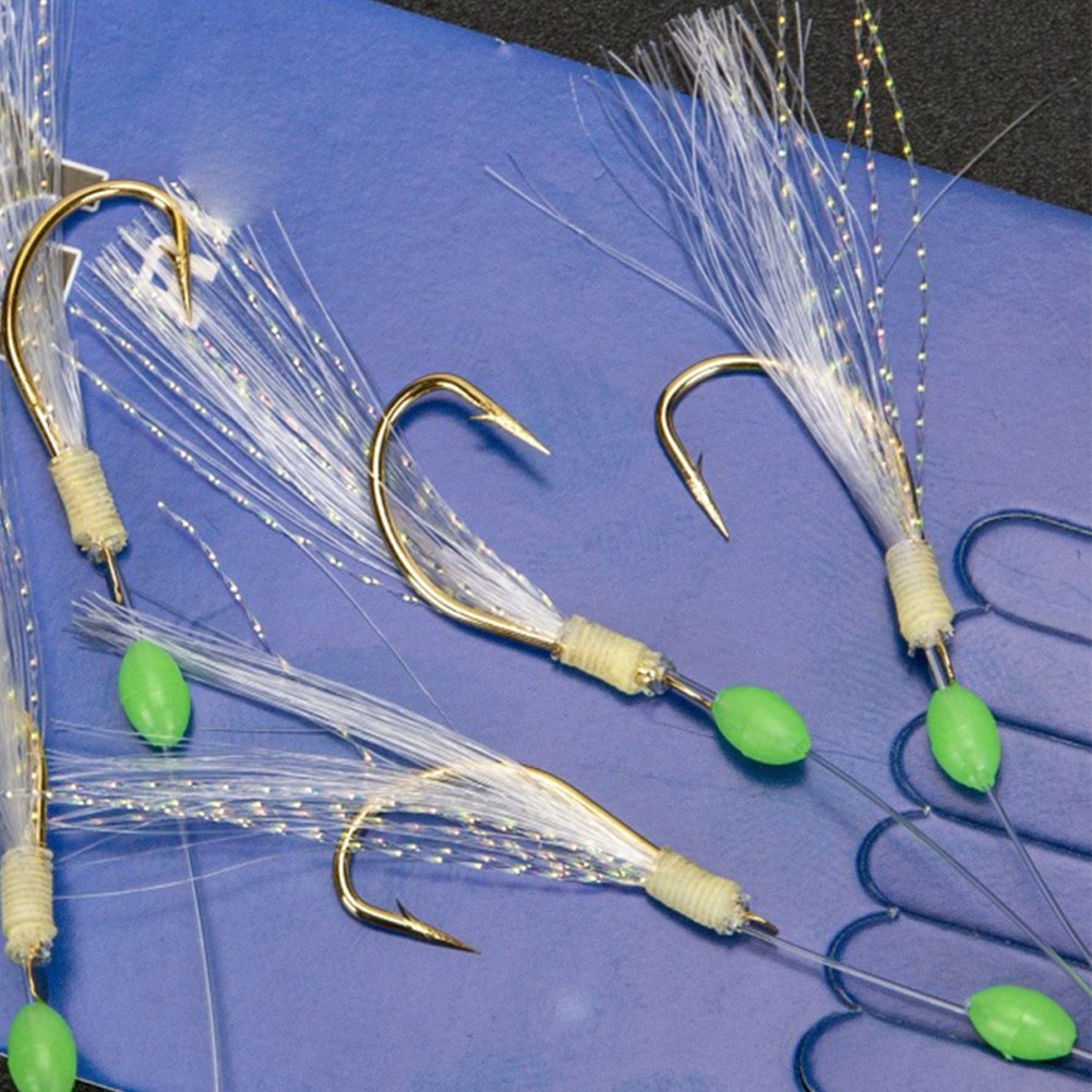 Fishing Gear Essential Mackerel Feather Rigs in a Pack of Six with