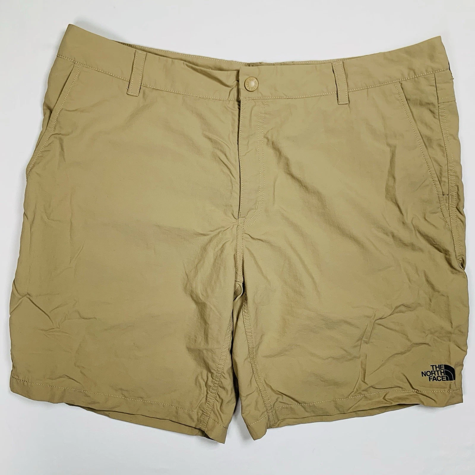 The North Face FlashDry Shorts Men 40/9 Beige Nylon Blend Pockets Casual Hiking
