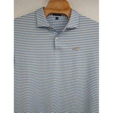 Peter Millar Crown Crafted Performance Golf Polo Blue Striped sz XXL