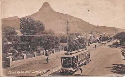 SÜDAFRIKA, SEA POINT C.P. - HAUPTSTRASSE & LÖWENKOPF ~ EINE ALTE POSTKARTE #235636