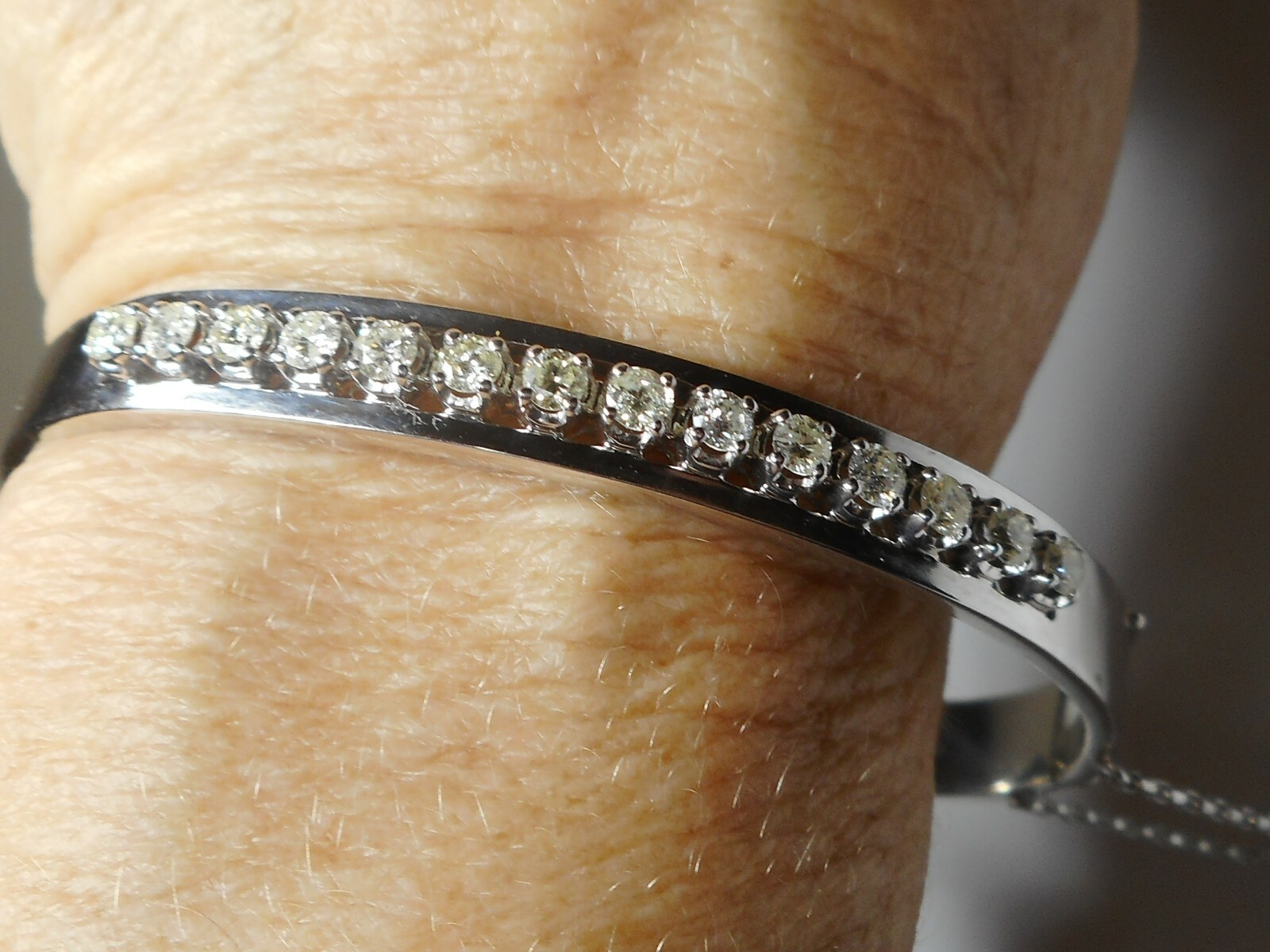 Modern Diamond Bangle Bracelet - image 3