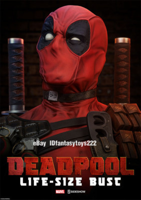 Sideshow 400292 Deadpool 1/1 Scale Life Size 28 ''Deadpool Bust Statue In Stock