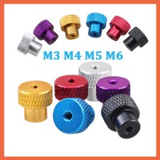 Knurled Thumb Nuts Aluminium Alloy Hand Grip Knobs Nut Through Hole M3 M4 M5 M6