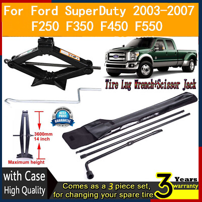 Scissor Jack & Spare Tire Tool Set – For Ford F250 F350 F450 F550 2005-2007, Autofather, Black
