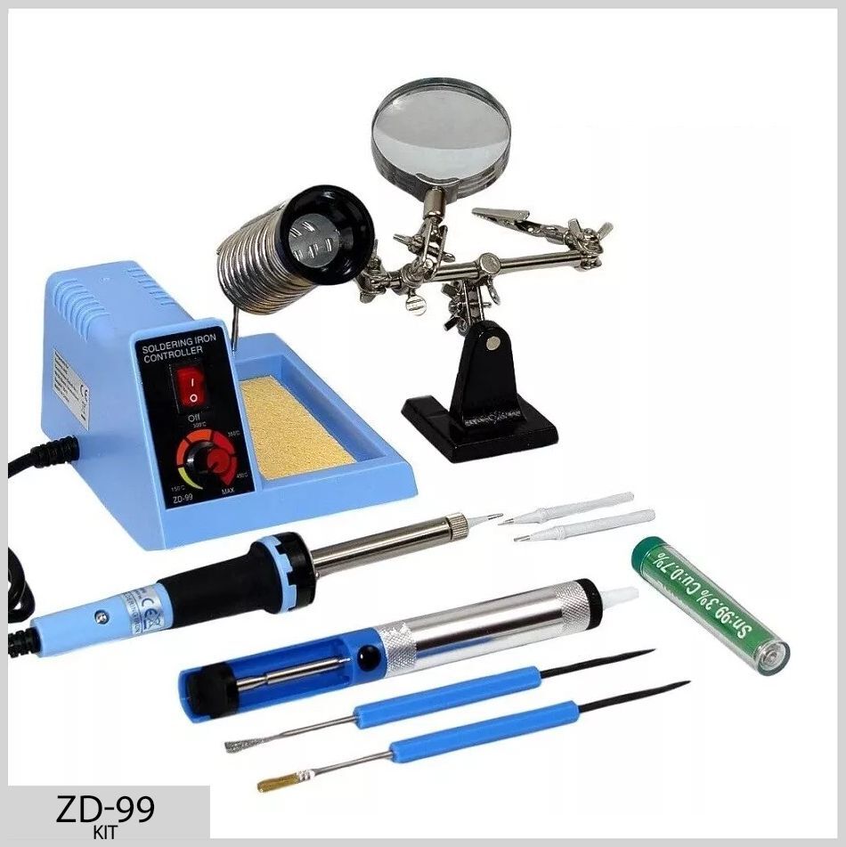 KIT STAZIONE SALDANTE ZD-99 SALDATURA SALDATORE SOLDER STATION DISPLAY SOLDERING