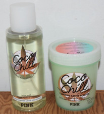 2 Victoria's Secret Pink Coco Chill Body Mist Body Scrub Lot Sativa Seed