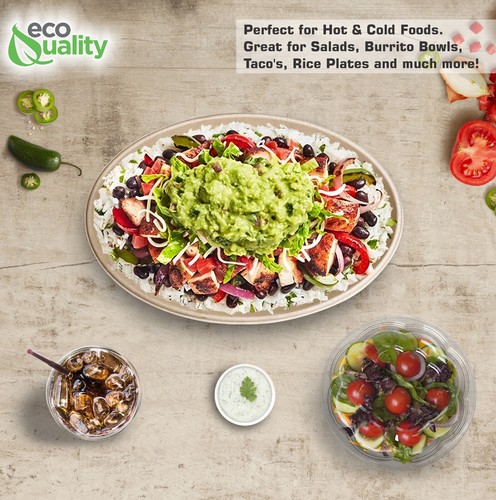 32oz Oval Compostable Paper Bowls Heavy-Duty, Eco-Friendly Natural Bagasse 500pc - Bild 6 von 11