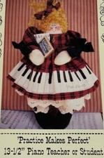 sewn from the heart - doll craft pattern - teacher student piano  132 - new