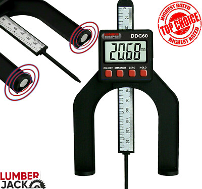 Digitaler Tiefenmesser LCD Display 0-85mm 60mm Backen für Oberfräsen Tisch & Sägen