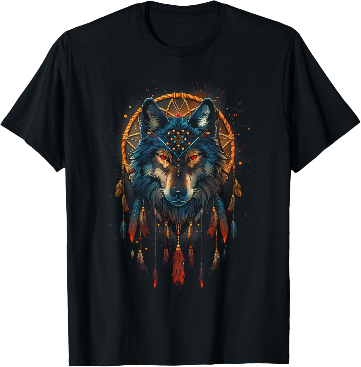 Mantra Spirit Animal Dreamcatcher Shop Wolf Dreamcatcher Native T-Shirt Hoodie