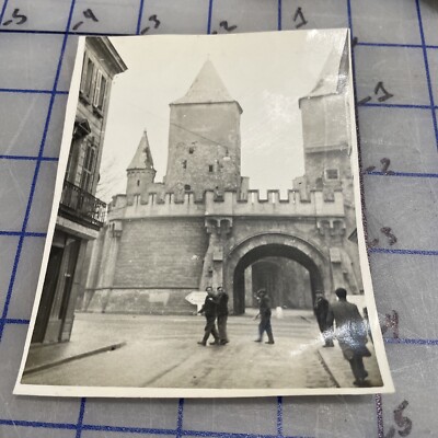 Vintage Photograph 1940s Metz Castle Manor Street Europe Germany France 