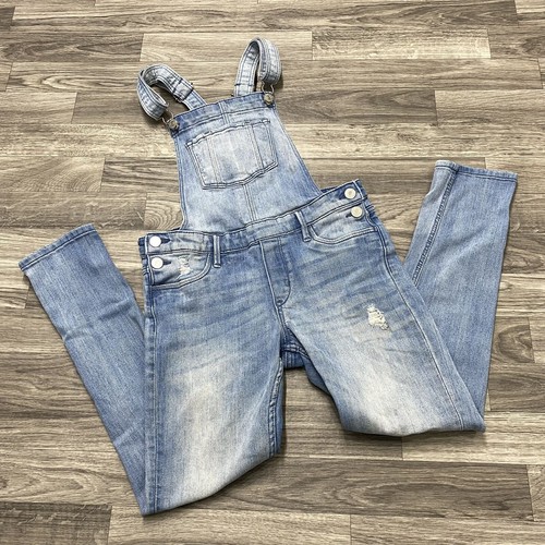 &DENIM Straight Leg Light Wash Blue Denim Overall Jeans Girl's Size 11-12Y