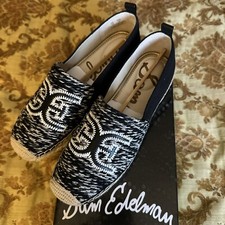 NIB Sam Edelman Khloe Braided Woven Jute Logo Embroidered Espadrille Sz 7