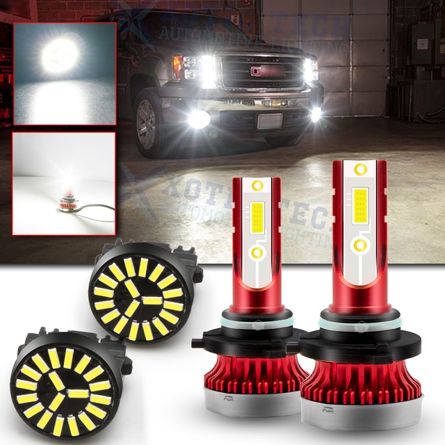 4x LED Daytime Running Light Fog Light Pkg Kit For GMC Sierra 1500 HD 20032007 eBay