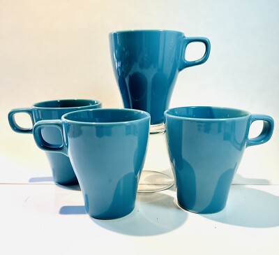 Ikea Fargrik Färgrik Coffee Tea Mugs 15199 Lot of 4 Turquoise Blue