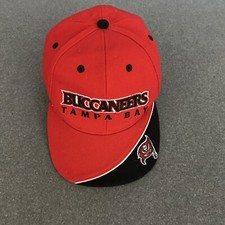 Tampa Bay Buccaneers Hat Cap NFL Strapback Red Black Sewn Logos Football Y2K