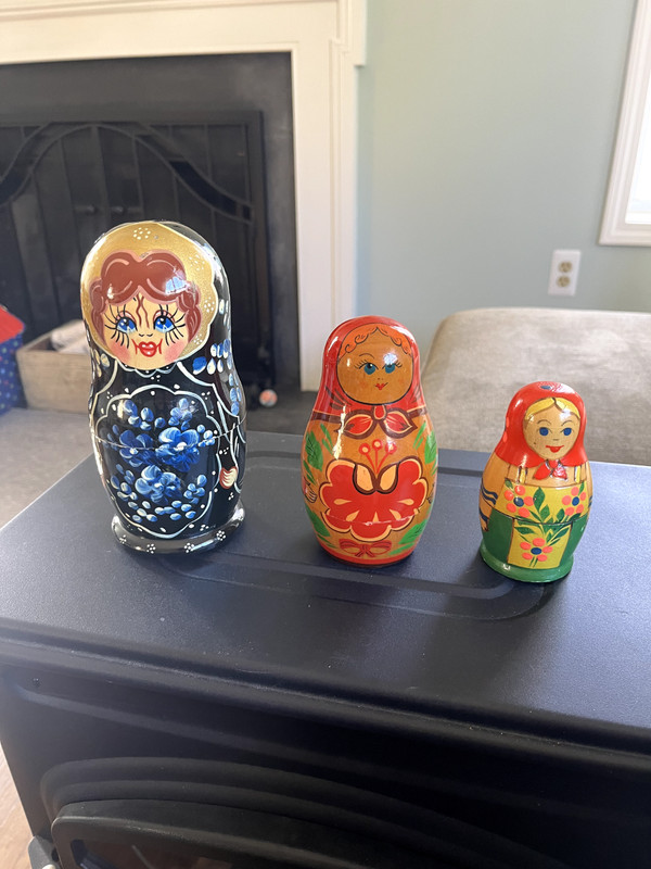 3 sets Russian Nesting Dolls wood