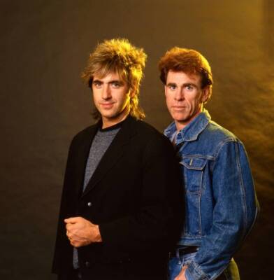 Brent Bourgeois and American musician Larry Tagg 1980s Music Old Photo 8