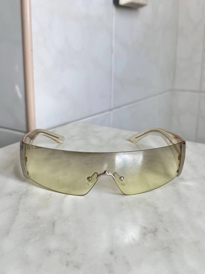 Vintage Fendissime by Fendi Yellow Sunglasses Italy Made 90s Punk Retro Rave Y2K - Image 2 of 4