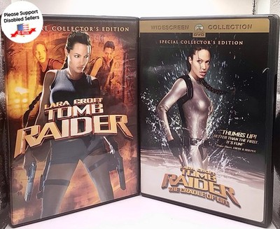 Tomb Raider (DVD, 2001) & Tomb Raider: The Cradle of Life (DVD, 2003) VG  [C104]