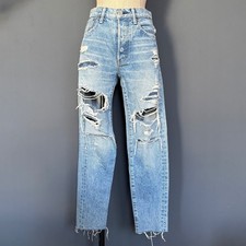 Moussy Vintage Distressed Saab Selvedge Jeans  Made in Japan  Barneys  Sz 25