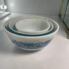 PYREX Blue Horizon Mixing Bowl Set Vintage VTG 401, 402, 403