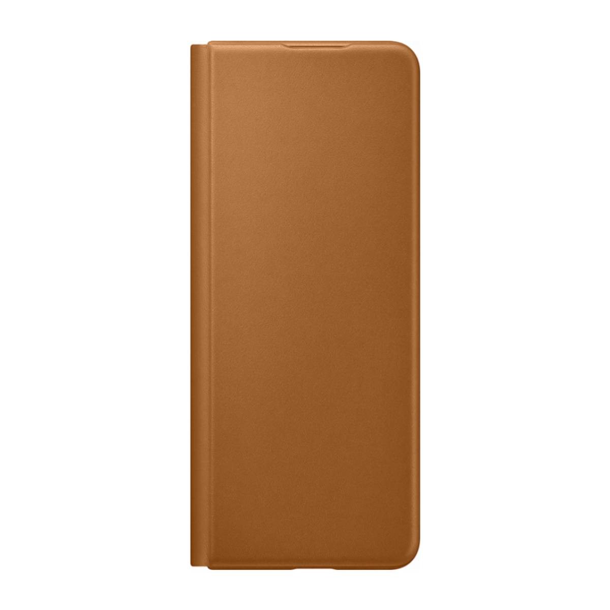 Étui Galaxy Z Fold 3 marron en cuir synthétique chic