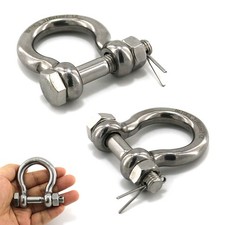 2pcs 316 Stainless Steel M10 Clevis Pin O Ring Bow Anchor Locking Ring Shackle 2pcs 316 Stainless Steel M10 Clevis Pin O Ring Bow Anchor Locking Ring Shackle