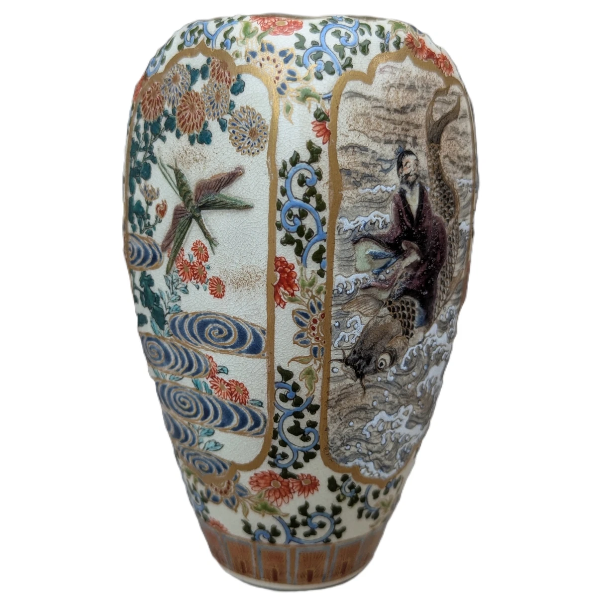 陶瓷蓝色1850-1899 年日本花瓶| eBay