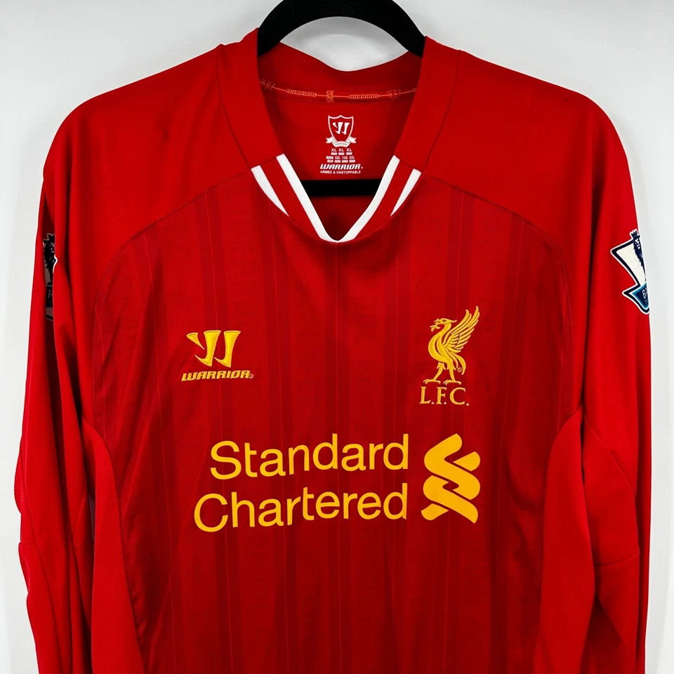 利物浦足球俱乐部 2013-14 杰拉德 8 战士长袖足球球衣男式 XL 红色 — 第 2/4 张图片