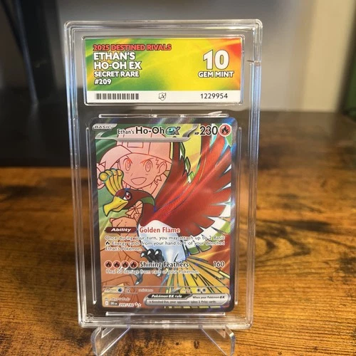 Ethans Ho-Oh ex 209/182 - Destined Rivals - Secret Rare - Ace 10 (crack in case)