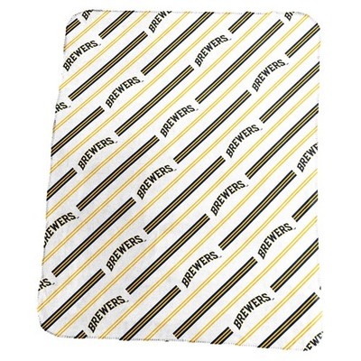 Logo Brands Milwaukee Brewers 50'' x 60'' Classic Vertical Stripe Fleece Throw