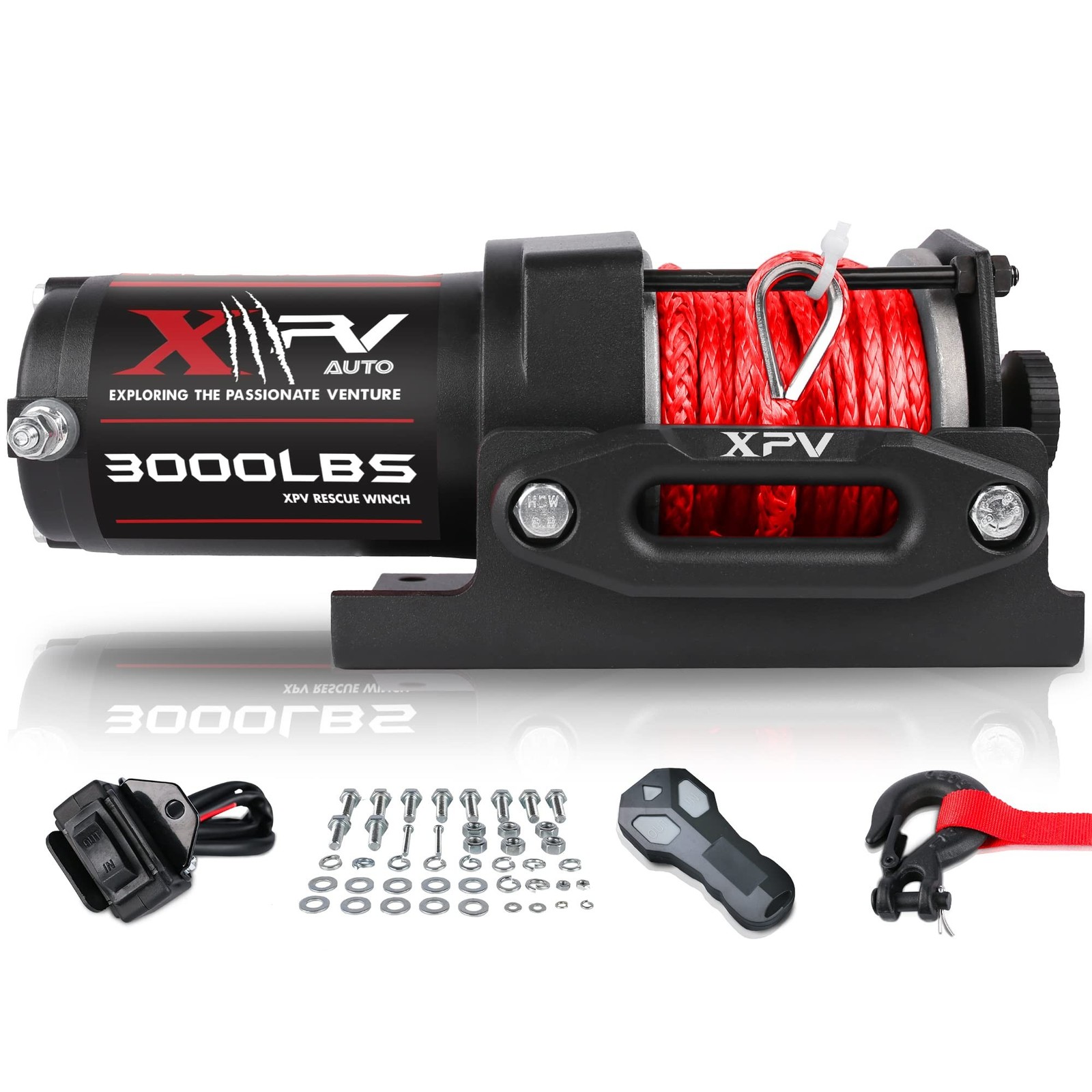 3000 lb 12V DC Electric Winch, Off Road Waterproof Winch for UTV ATV Boat wit...