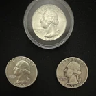 Washington Silver Quarters 1950 & 1964 Lot 25C Coins   (very good condition)