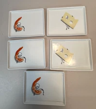 Lot of 5 NOVA Housewares (Similar To CB2 OLIVER) Appetizer Plates, Shrimp, Chees