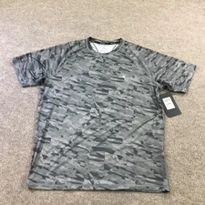 Spyder Rash Guard Shirt Mens Large Gray Camo UPF 30 Surf Sun Quick Dry Athletic