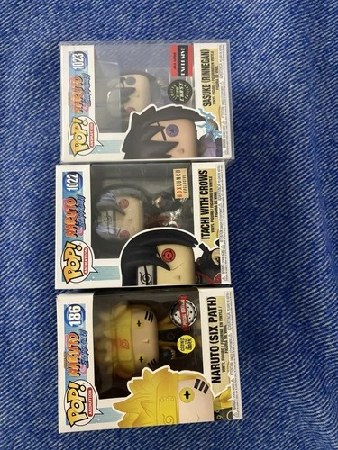 Naruto Funko Pop Lot Sasuke Rinnegan Itachi Crows Naruto Six Paths Glow