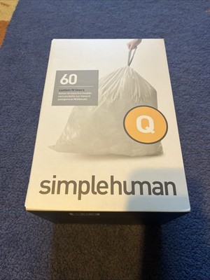 Simplehuman Code Q 60 Count Custom Fit Drawstring Trash Bags 50-65L	